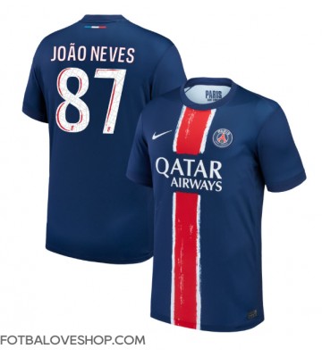 Paris Saint-Germain Joao Neves #87 Domácí Dres 2024-25 Krátký Rukáv